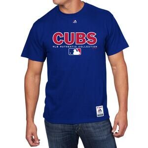NWT 3XL Majestic Chicago Cubs MLB Authentic Collection T-Shirt Blue Tee Baseball
